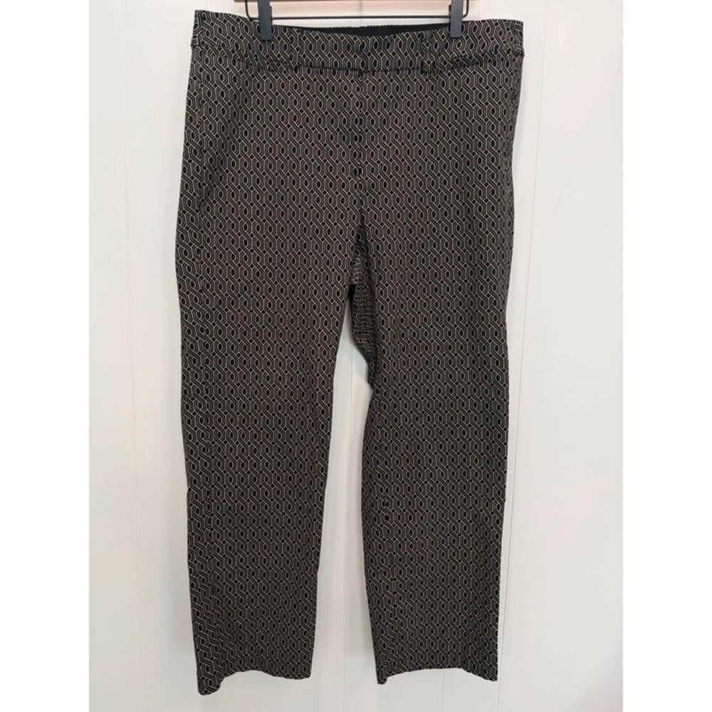 Lane Bryant Black and Brown Patterned Business Casual Work Dress Pants Size 18
